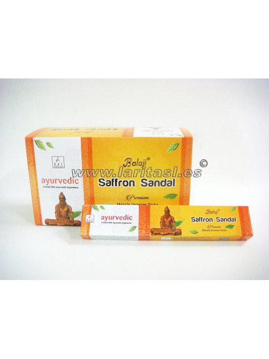 Incienso Balaji Ayurveda Saffron Sandal 15gr